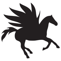Pegasus Logo Silhouette Illustration