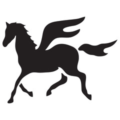 Pegasus Logo Silhouette Illustration