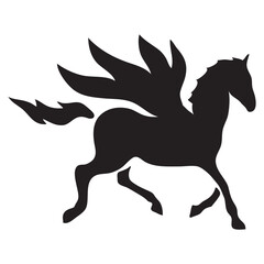 Pegasus Logo Silhouette Illustration