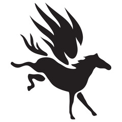 Pegasus Logo Silhouette Illustration
