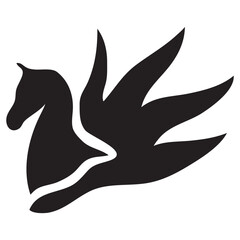 Pegasus Logo Silhouette Illustration