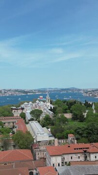 drone flyover topkapi palace in istanbul