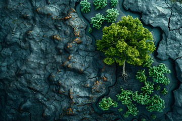 Concept of Net Zero, carbon neutral, and net zero concepts. natural environment. AI Generative