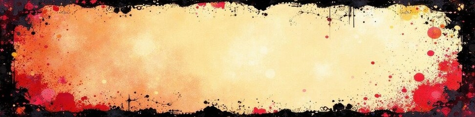 Intricate black ink lines, distressed border, empty space , zen, japanese