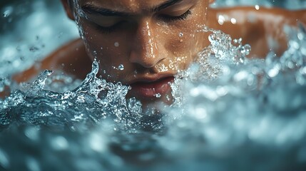 Calm Immersion in Water AI Generative