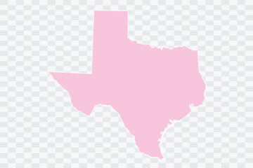 TEXAS Map Blush Color on White Background quality files Png