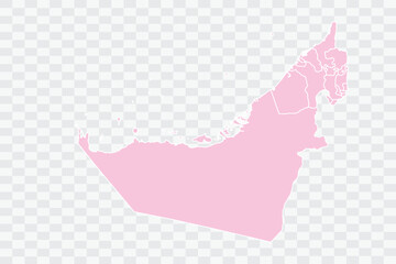  United Arab Emirates Map Blush Color on White Background quality files Png