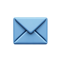 Light Blue Envelope Email Icon Communication Symbol Notification Message on transparent background