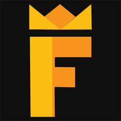 Letter F Crown Logo Design Template Inspiration Vector Illustration