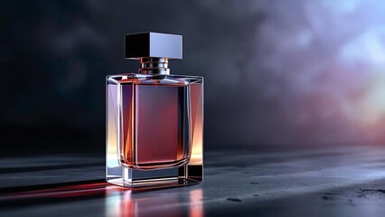 Elegant Perfume Bottle on Dark Background Luxury Fragrance Product Shot