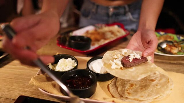 Preparing Tlayudas at a Mexican Restaurant in Bangkok