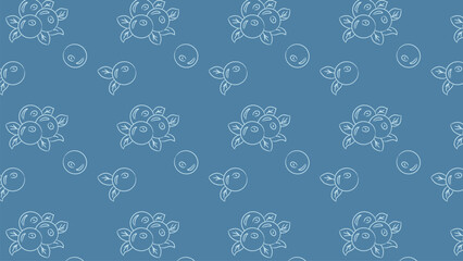 blueberry outline seamless pattern. For background, wallpaper, print, textile motifs, packaging. 
