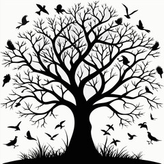 green tree vector art icon