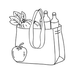 shopping bag full of groceries