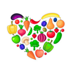 Assorted Fresh Fruits and Vegetables – Healthy Food Bundle on Transparent Background