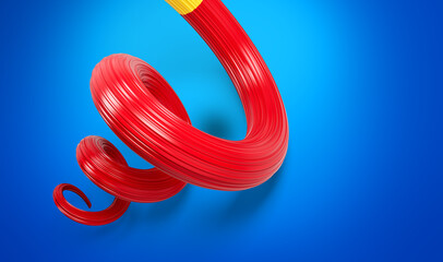 Flag of Moldova Spiral Glossy Ribbon Flag Isolated On Blue Background 3d Illustration