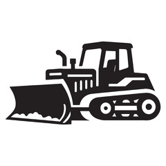 Urban Utility Snowplow silhouette – Snowplow illustration – Minimalist Snowplow vector – Vehicle silhouette

