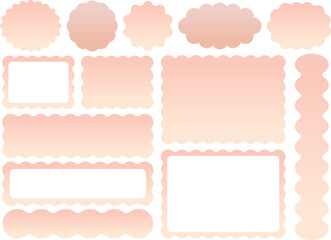 うねうね装飾フレーム素材セット（ベージュ系／グラデーション）