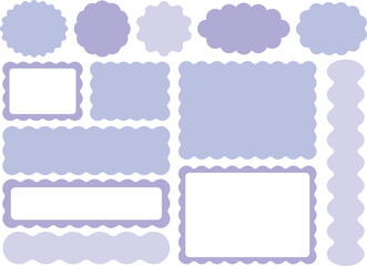 うねうね装飾フレーム素材セット（紫）