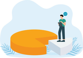 Financial management and statistics and business reports, tiny people as puzzles collecting infographics doing data analysis. business dashboard with charts concept.
