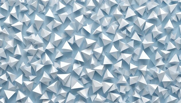Abstract 3d triangles create a modern, textured background with soft blue light.
