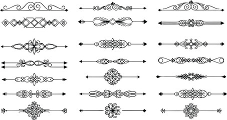 Elegant collection of decorative divider design elements for graphic design and creative projects