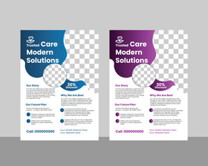 Modern healthcare flyer design ideal for promoting health services, treatments, and check-ups.