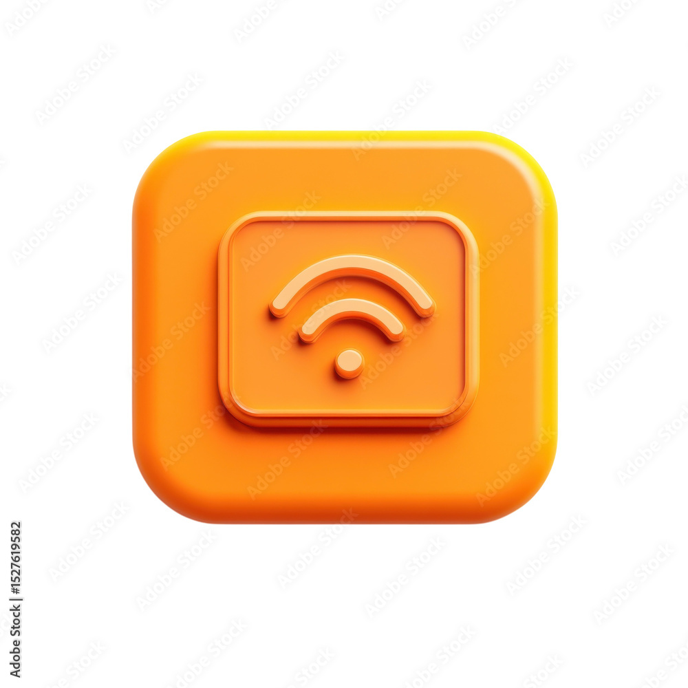 Poster internet wi fi connectivity wireless signal icon 3d rendering network on transparent background