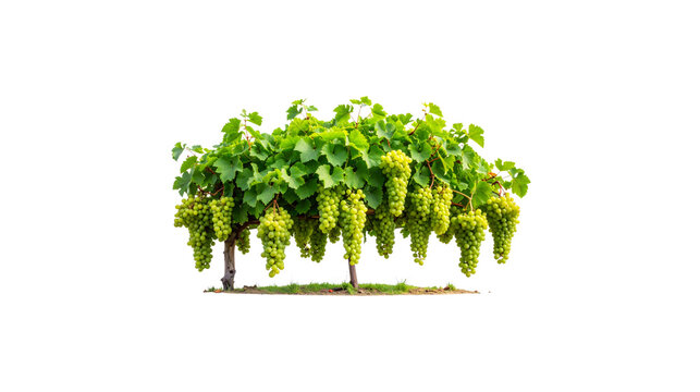 Ripe red grapes, fresh sweet bunch on white background.