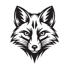 Tribal Fox Head Logo - Geometric Animal Tattoo Style Vector Illustration

