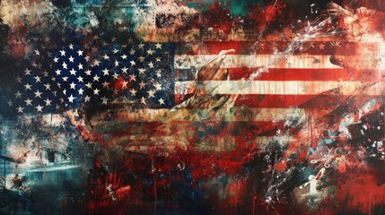 An American flag patriotic or political design