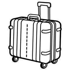 Rolling suitcase line art illustration