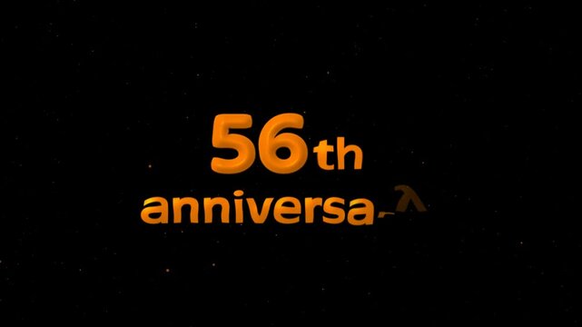 56th Happy Anniversary Text Animation &ndash; Festive Greeting Loop for Marriage & Special Events