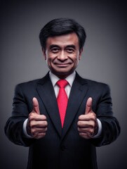 Businessman giving thumbs up (1)