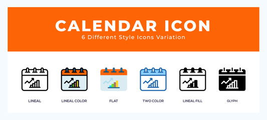 Obraz premium Calendar icon symbol. isolated. vector illustration with different styles