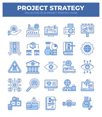 Project Strategy Icons. 25 Essential Icons for Business Planning