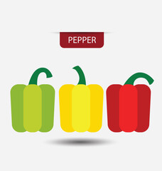 pepper, vegetables vector illustration