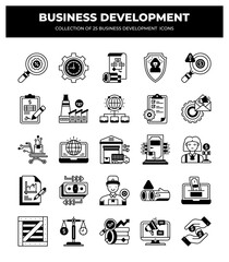 Collection of 25 Business Development Icons: Boost Your Business Growth