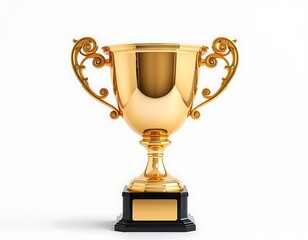 Fototapeta premium Gold Winner's Trophy Cup Isolated on White Background | Championship Award for First Place