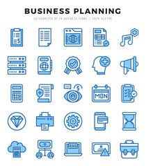 Business Strategy icons Pack. Two Color icons set. Business Strategy collection set.