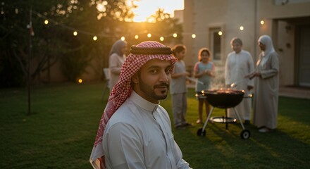 Arab Family Gathering at Sunset BBQ