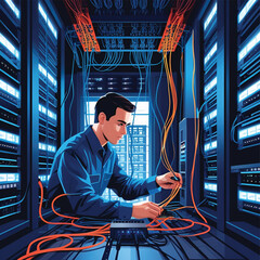 Network Technology back ground illustration vector .
