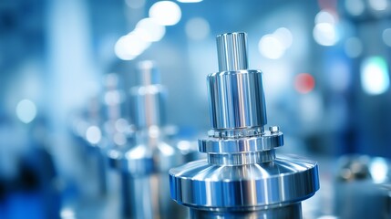 Precision manufacturing of metallic components in a modern industrial facility during daytime