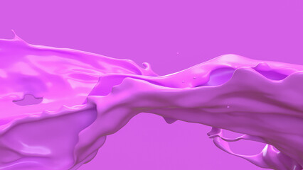 The Pink liquid splash for Abstract Background image 3d Rendering.