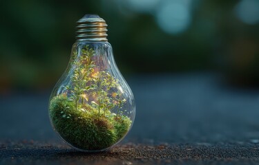 Glass lightbulb, miniature ecosystem