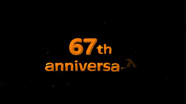 67th Happy Anniversary Text Animation &ndash; Festive Greeting Loop for Marriage & Special Events
