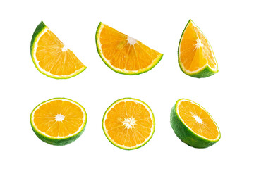 sweet lime slices isolated on transparent background
