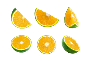 sweet lime slices isolated on transparent background