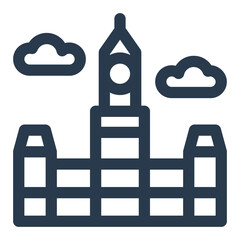 Canadian Parliament Building with Clouds