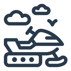 Snowmobile Vector Icon for Canada Day